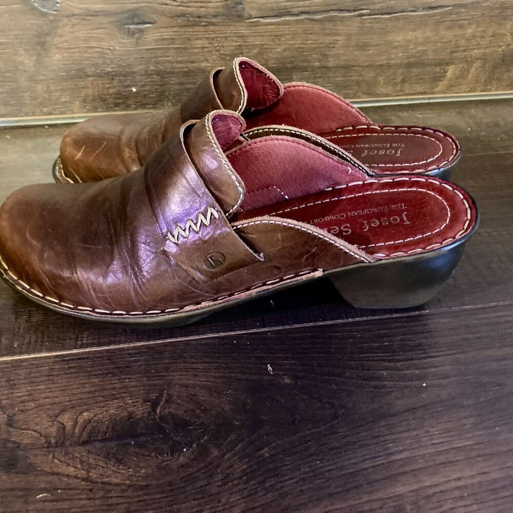 Josef Seibel Leather Comfort Clogs